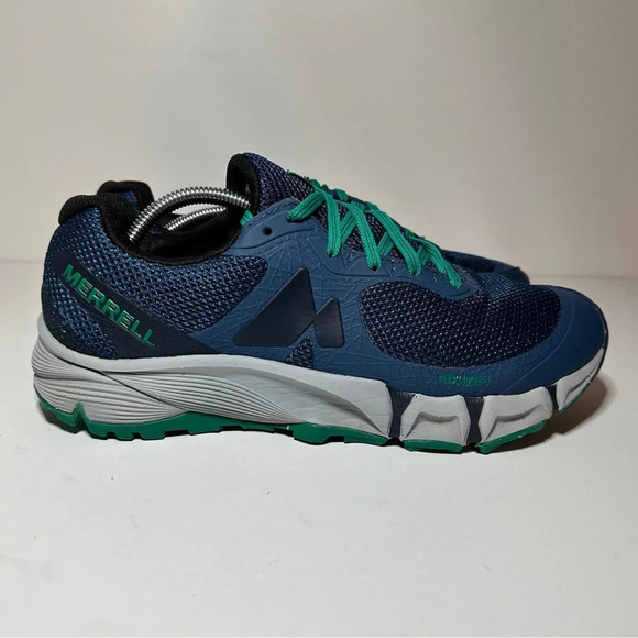 Merrell Agility Charge Flex Blue Trail Hiking Shoes J37719 Sz M 8.5 (136 Box 16) - Picture 1 of 9